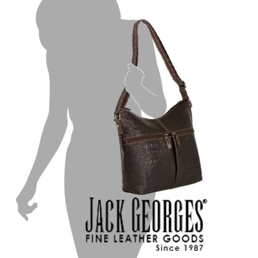 Jack Georges Genuine Leather Hobo Bag